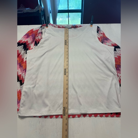 Alfred Dunner Women’s Size L Multicolor Chevron Knit Twinset Top Tank Cardigan - Picture 9 of 10